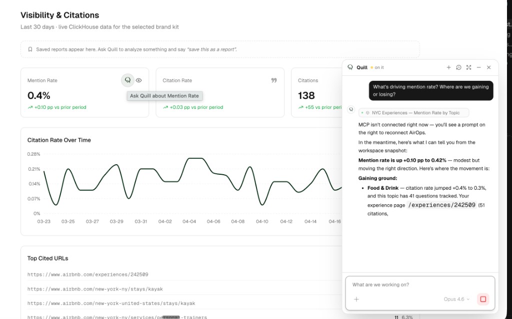 Start Quill from the Insights chart