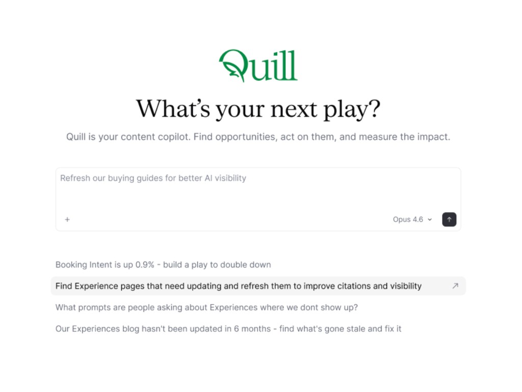Start Quill from the home dashboard